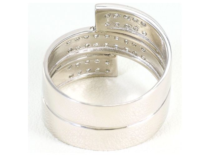 Autre Marque Platin 900 Bandring mit Diamant - Ansicht 4
