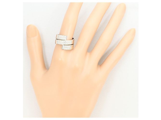 Autre Marque Platin 900 Bandring mit Diamant - Ansicht 7