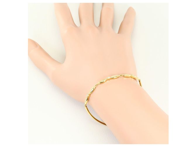 Autre Marque Bracciale con charm in oro giallo 18K con diamante D'oro - vista 5