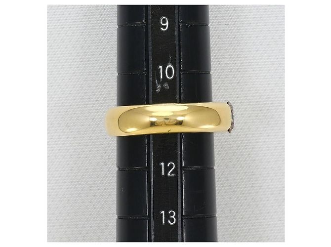 Autre Marque Anello a fascia in oro giallo 18K con diamante brown Marrone D'oro - vista 7