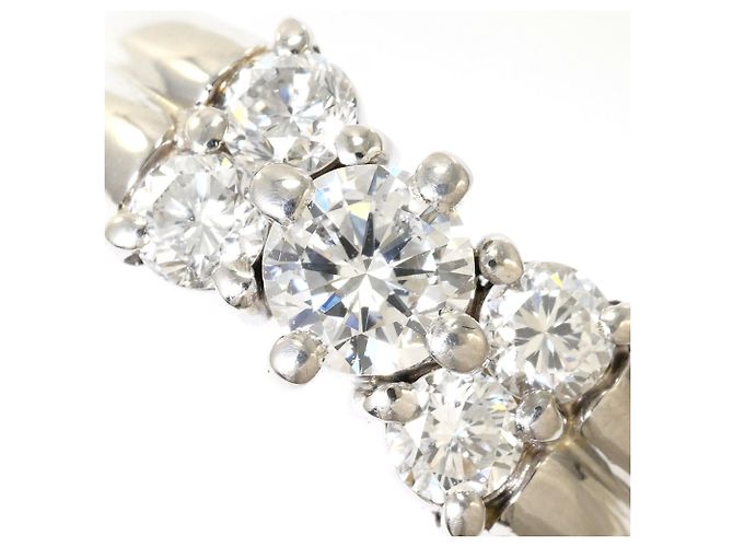 Autre Marque Eleganter Platin-Diamant-Bandring - Ansicht 2
