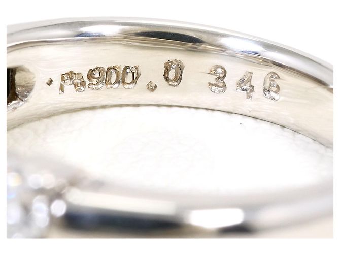 Autre Marque Eleganter Platin-Diamant-Bandring - Ansicht 5