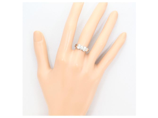 Autre Marque Eleganter Platin-Diamant-Bandring - Ansicht 7