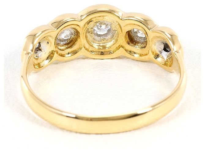 Autre Marque Anello a fascia in oro 18K con diamante D'oro - vista 4