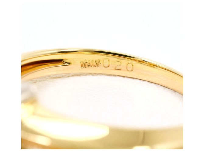 Autre Marque Goldbandring aus 18K Gold mit Diamant Golden - Ansicht 5
