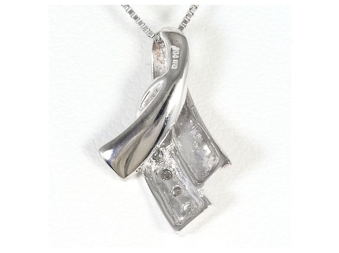 Autre Marque Collana in oro bianco 14K con diamante D'oro - vista 3