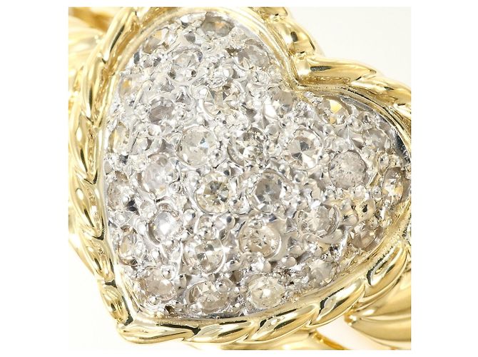 Autre Marque Anello fede in platino PT900 e oro giallo 18K con diamanti D'oro - vista 2