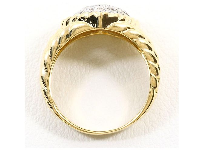 Autre Marque Anello fede in platino PT900 e oro giallo 18K con diamanti D'oro - vista 3