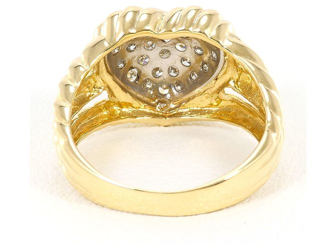 Autre Marque Anello fede in platino PT900 e oro giallo 18K con diamanti D'oro - vista 4