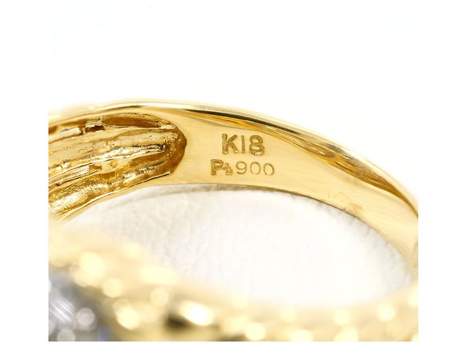 Autre Marque Anello fede in platino PT900 e oro giallo 18K con diamanti D'oro - vista 5