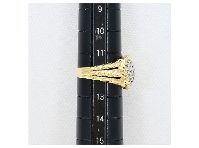 Autre Marque Anello fede in platino PT900 e oro giallo 18K con diamanti D'oro - vista 8