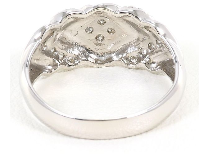 Autre Marque Platin-Bandring mit Diamant - Ansicht 4