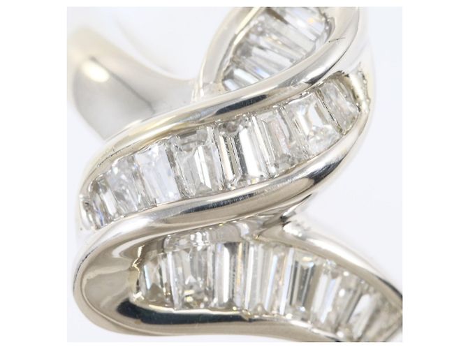 Autre Marque Platin-Bandring mit Diamant - Ansicht 2
