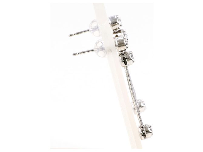 Autre Marque Orecchini a goccia in oro bianco 18K con diamanti D'oro - vista 3