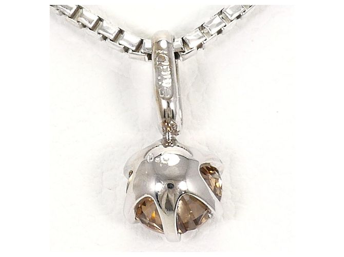 Autre Marque Collana in oro bianco 18K con diamante brown D'oro - vista 3