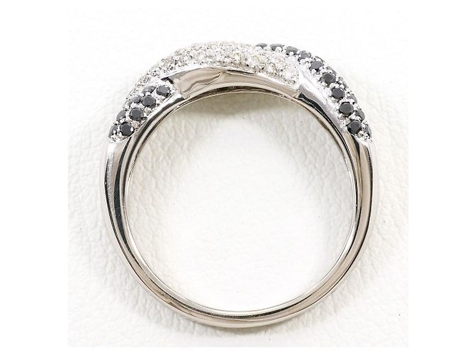 Autre Marque Bandring aus 18K Weißgold mit schwarzem Diamanten Golden - Ansicht 3