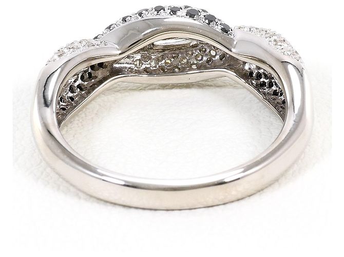 Autre Marque Bandring aus 18K Weißgold mit schwarzem Diamanten Golden - Ansicht 4