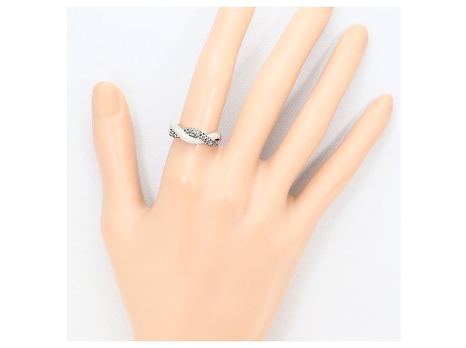 Autre Marque Bandring aus 18K Weißgold mit schwarzem Diamanten Golden - Ansicht 7