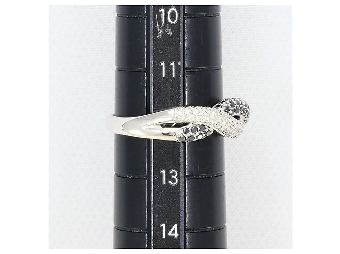 Autre Marque Bandring aus 18K Weißgold mit schwarzem Diamanten Golden - Ansicht 8