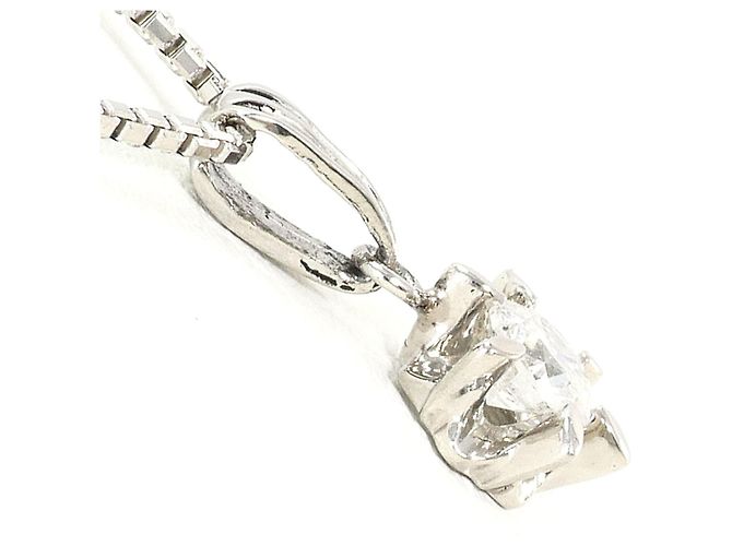 Autre Marque Platinhalskette mit Diamantanhänger - Ansicht 2