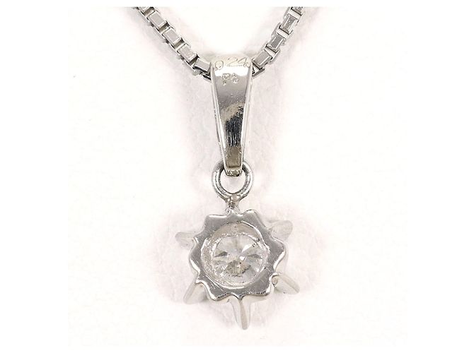 Autre Marque Platinhalskette mit Diamantanhänger - Ansicht 3