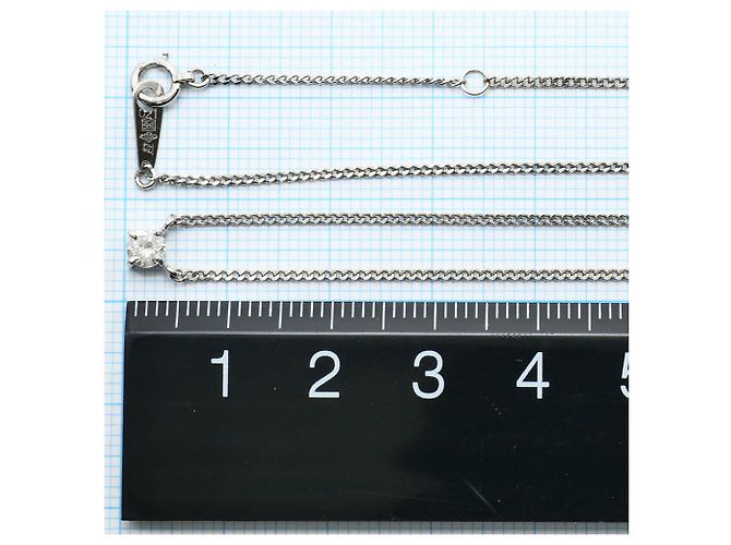 Autre Marque Platinhalskette mit Diamantanhänger - Ansicht 5