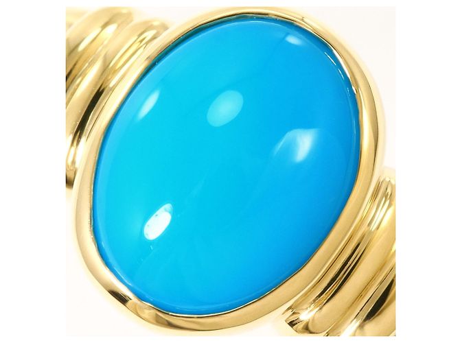 Autre Marque Ring aus 18K Gelbgold mit Türkisstein Golden - Ansicht 2