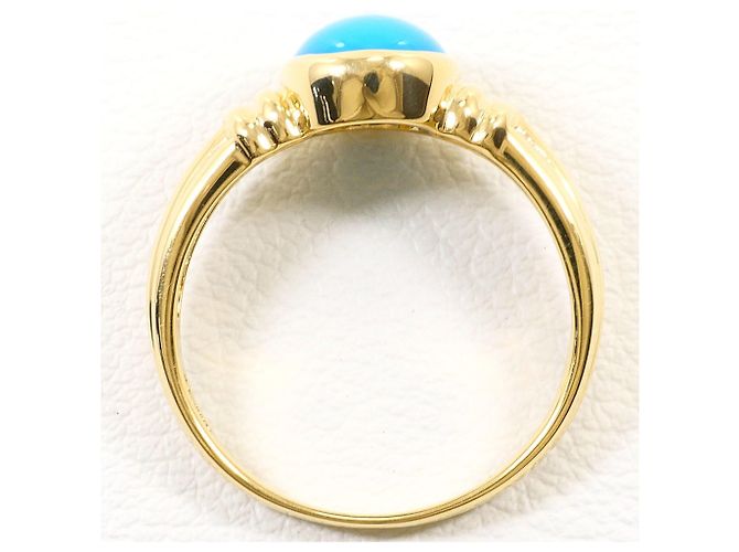 Autre Marque Ring aus 18K Gelbgold mit Türkisstein Golden - Ansicht 3