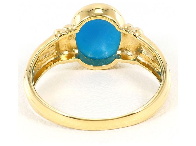 Autre Marque Ring aus 18K Gelbgold mit Türkisstein Golden - Ansicht 4