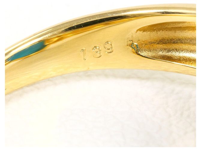 Autre Marque Ring aus 18K Gelbgold mit Türkisstein Golden - Ansicht 6