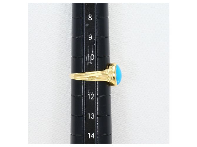 Autre Marque Ring aus 18K Gelbgold mit Türkisstein Golden - Ansicht 8