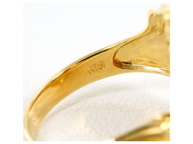 Autre Marque Ringband aus 18K Gelbgold mit Naturstein Golden - Ansicht 4