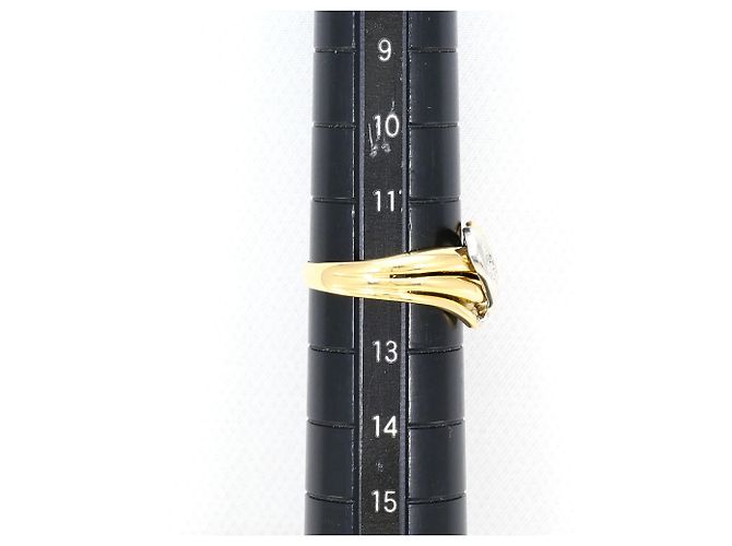 Autre Marque Ehering aus 18K Gelbgold und Platin mit Diamant Golden - Ansicht 7
