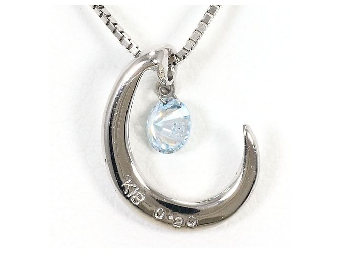 Autre Marque Collana in oro bianco 18K con diamante blu trattato D'oro - vista 3