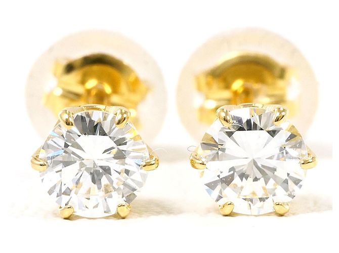 Autre Marque Orecchini a lobo in oro giallo 18K e diamanti D'oro - vista 2