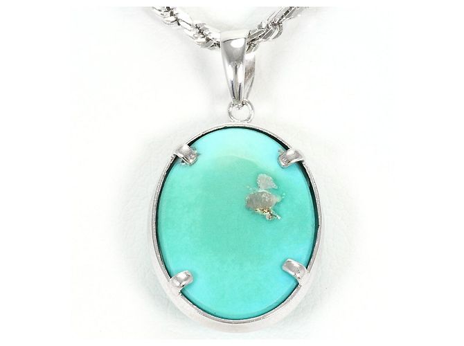 Autre Marque Collana in oro bianco 18K e turchese D'oro - vista 3