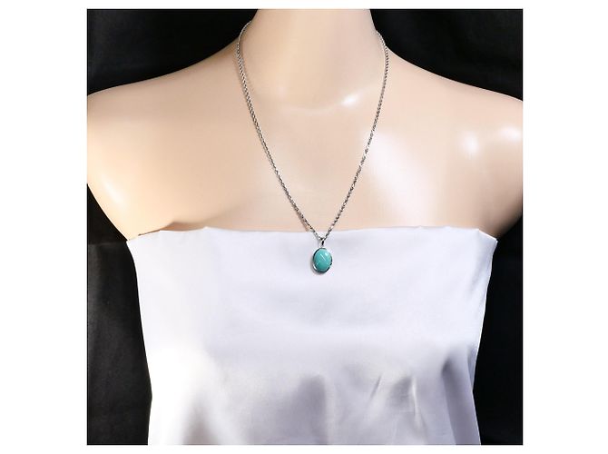 Autre Marque Collana in oro bianco 18K e turchese D'oro - vista 6