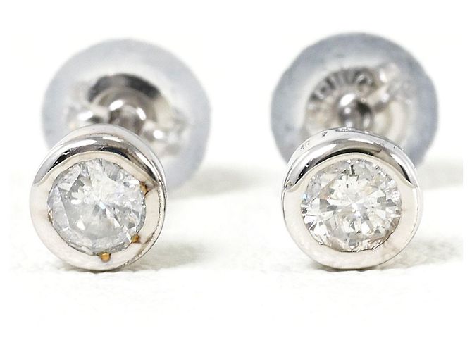 Autre Marque Orecchini a lobo eleganti in oro bianco 18K e diamanti D'oro - vista 2
