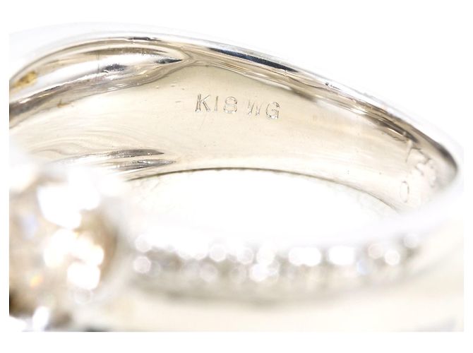 Autre Marque Anillo alianza en oro blanco 18K con diamantes marrones Dorado - vista 5