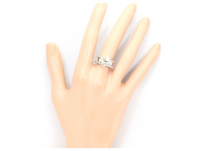 Autre Marque Anillo alianza en oro blanco 18K con diamantes marrones Dorado - vista 7