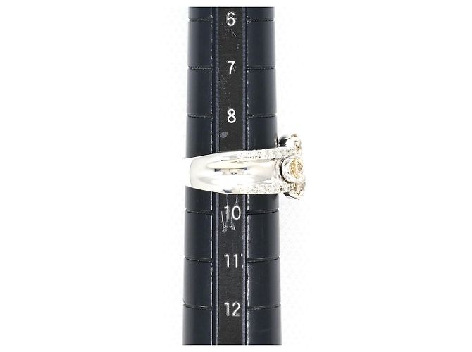 Autre Marque Anillo alianza en oro blanco 18K con diamantes marrones Dorado - vista 8