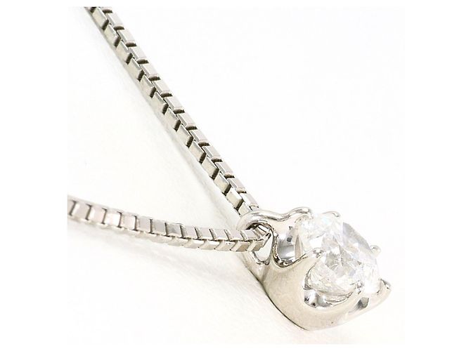 Autre Marque Platinhalskette mit Diamantanhänger - Ansicht 2