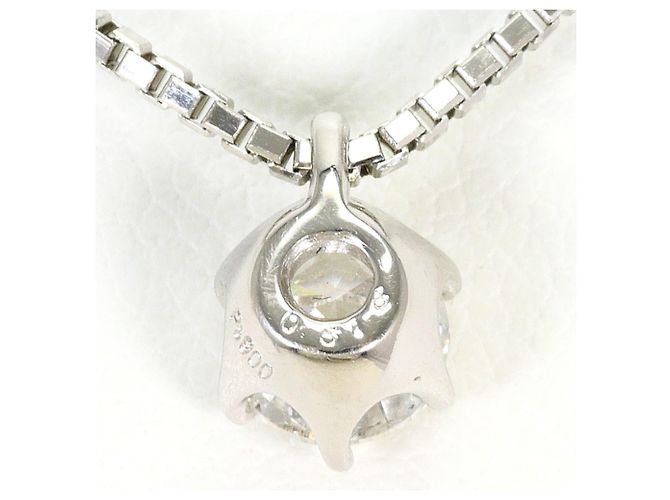 Autre Marque Platinhalskette mit Diamantanhänger - Ansicht 3