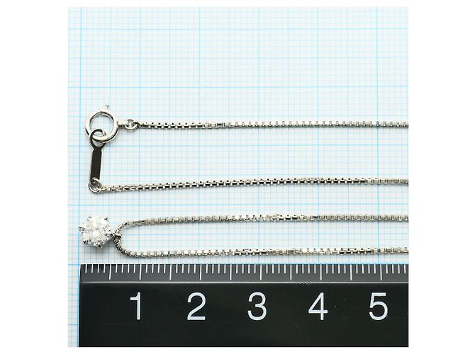 Autre Marque Platinhalskette mit Diamantanhänger - Ansicht 5