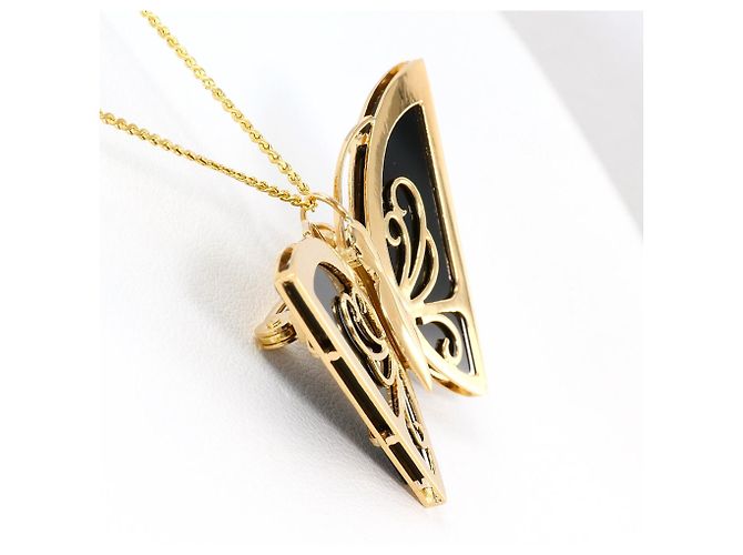 Autre Marque Collana in oro giallo 18K con onice Nero - vista 2
