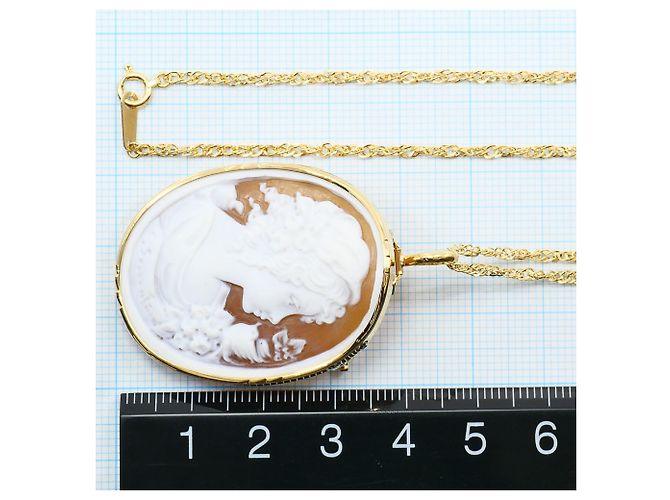 Autre Marque Collana in oro giallo 18K con cammeo in conchiglia D'oro - vista 4