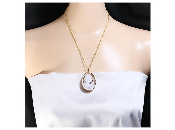 Autre Marque Collana in oro giallo 18K con cammeo in conchiglia D'oro - vista 5