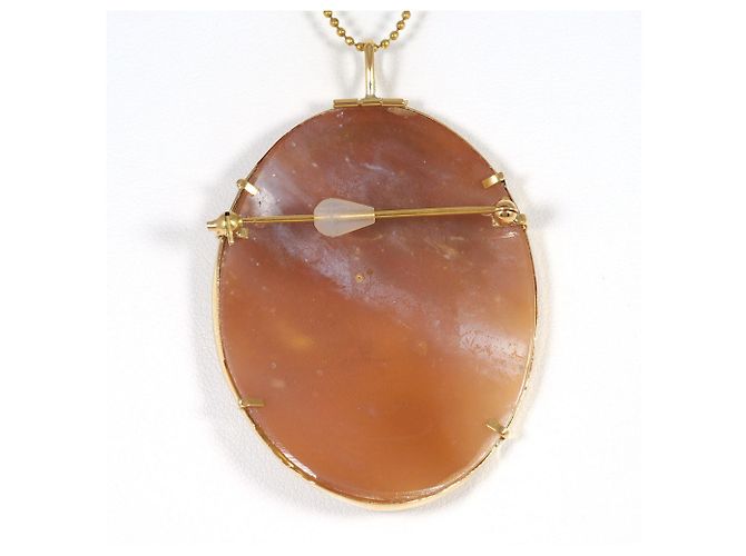 Autre Marque Collar de oro amarillo 18K con camafeo de concha Dorado - vista 3