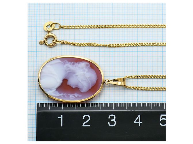 Autre Marque Collar de oro amarillo 18K con camafeo de piedra Dorado - vista 5