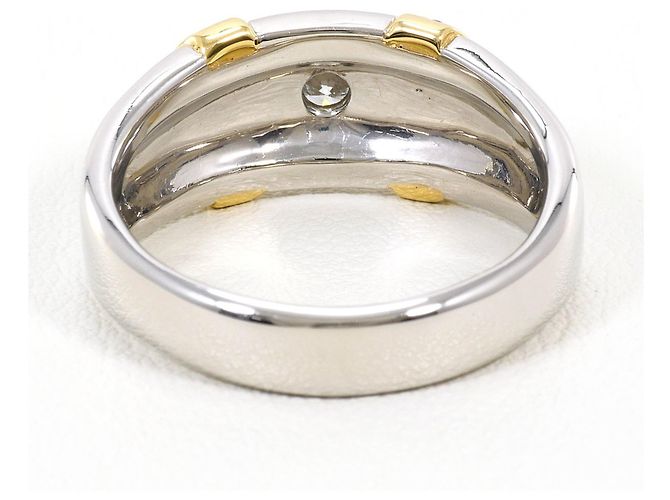 Autre Marque Ehering aus 18K Gelbgold und Platin mit Diamant Golden - Ansicht 4